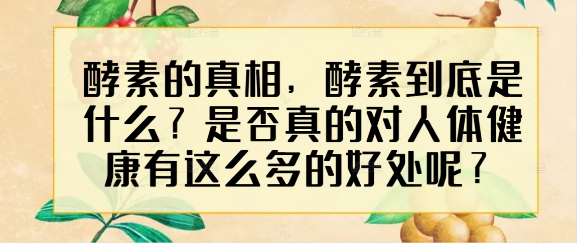 酵素的真相，酵素到底是什么？是否真的对人体健康有这么多的好处呢？